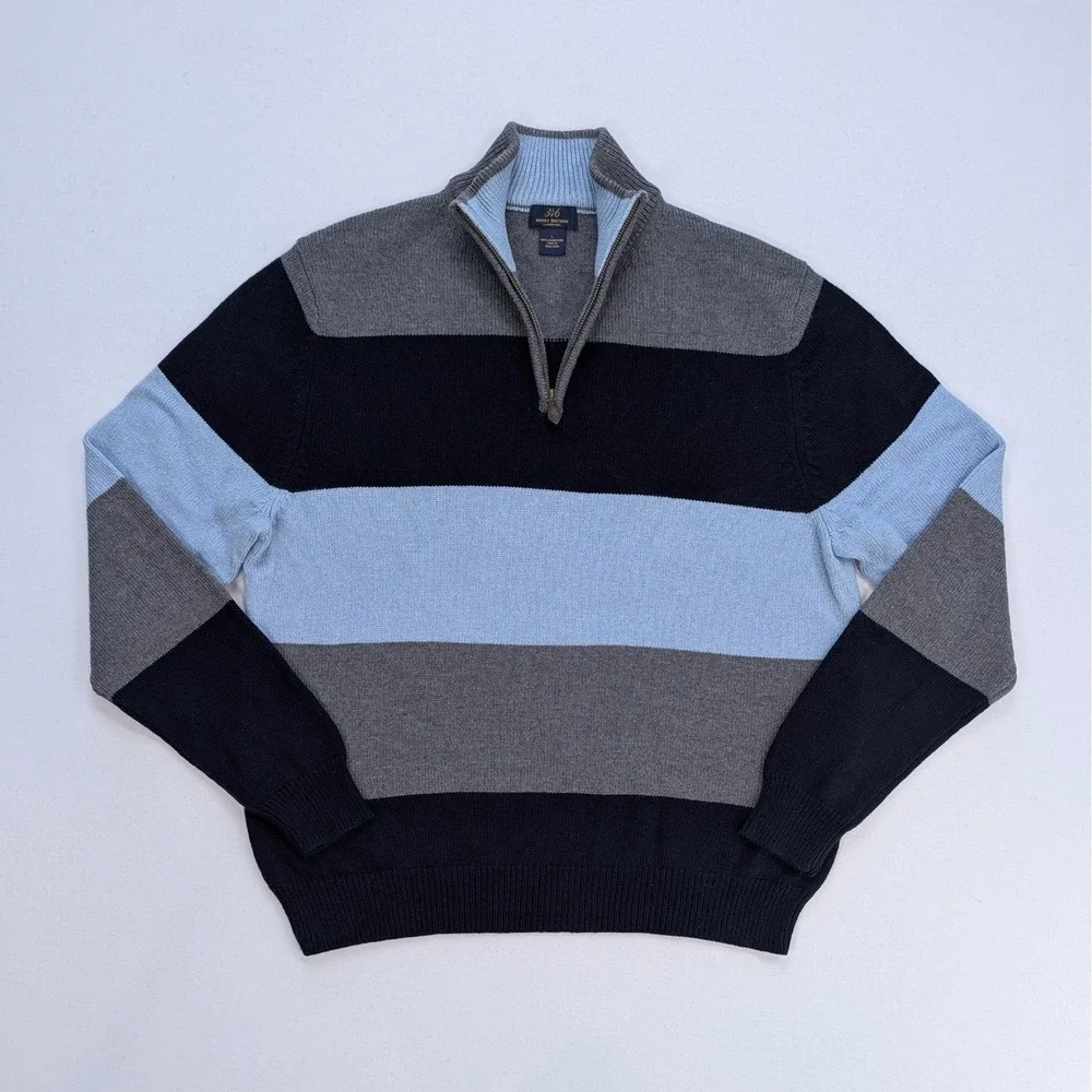 Brooks Brothers 346 Lambswool Quarter Zip Sweater L